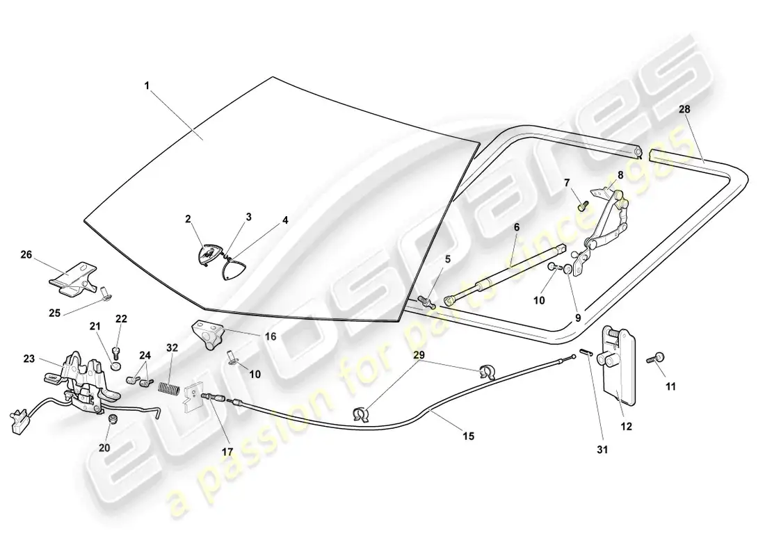 lamborghini reventon bonnet parts diagram