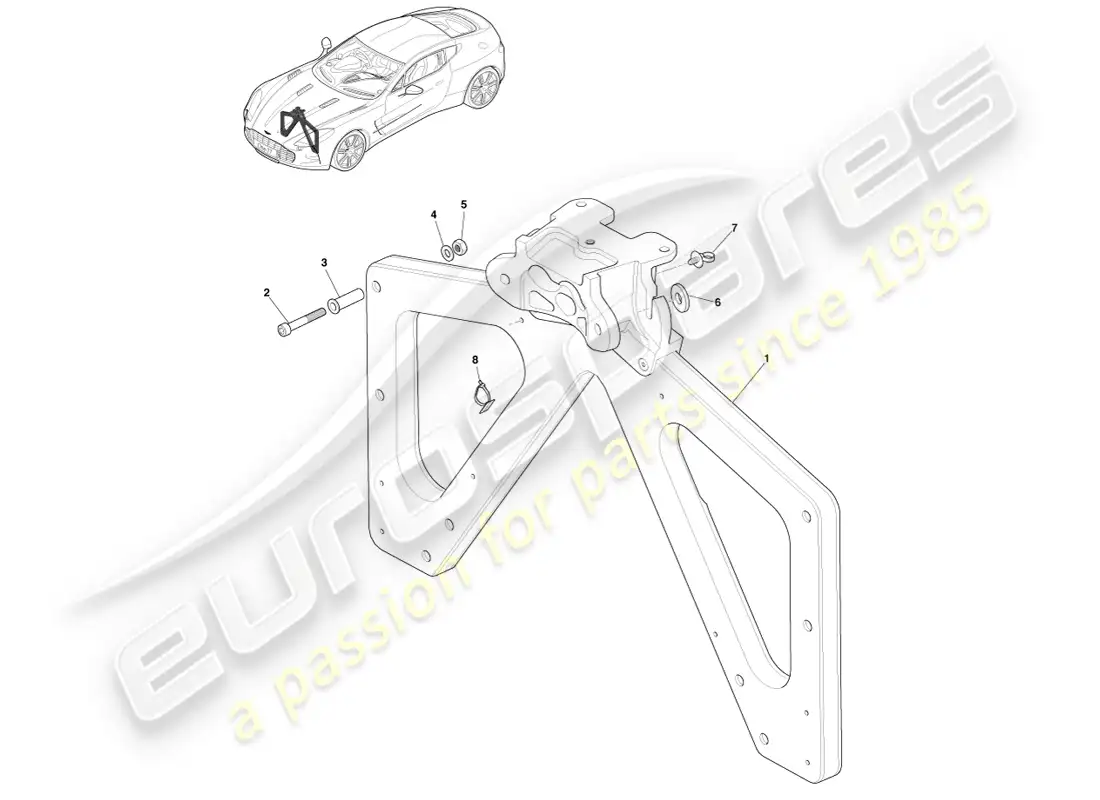 aston martin one-77 (2011) front cross plate parts diagram