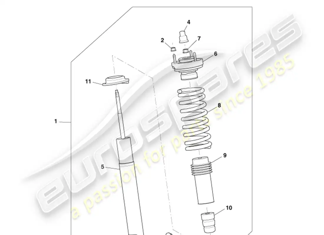 aston martin db9 (2004) rear spring & damper, to 09my part diagram