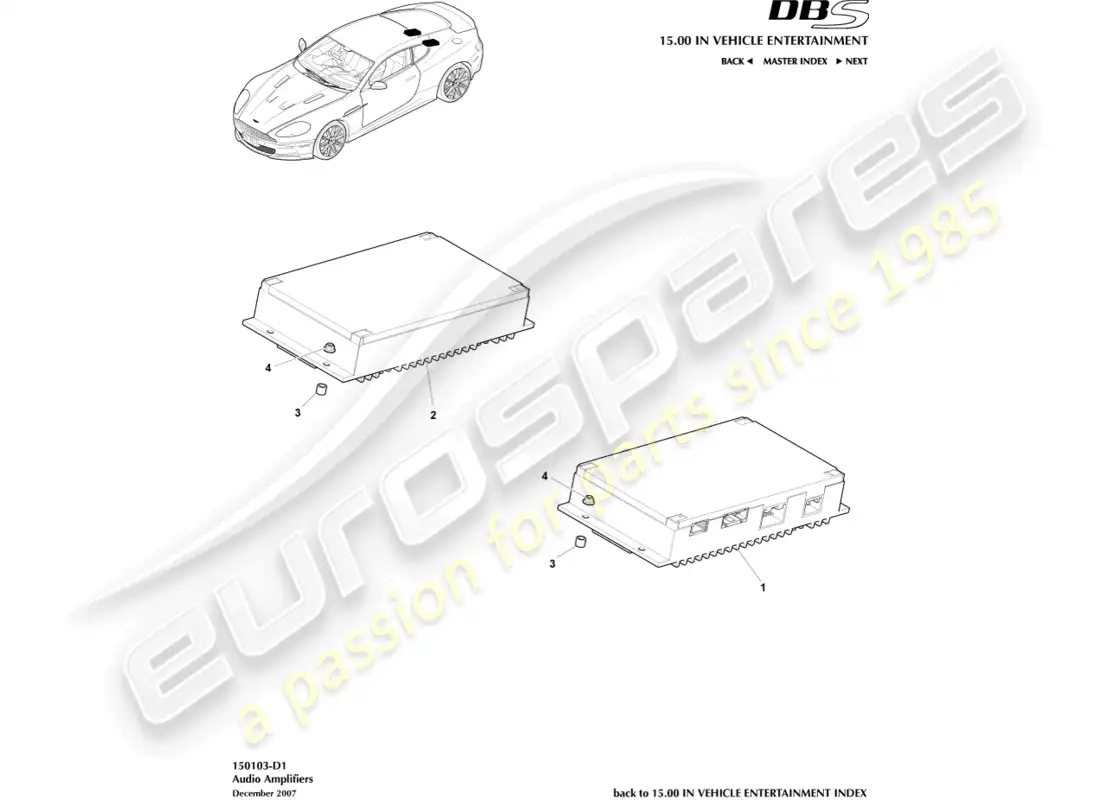 aston martin dbs (2012) amplifiers parts diagram