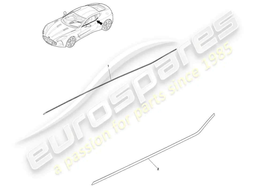 aston martin one-77 (2011) door waist trim parts diagram