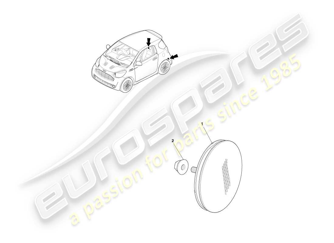 aston martin cygnet (2012) rear reflectors part diagram