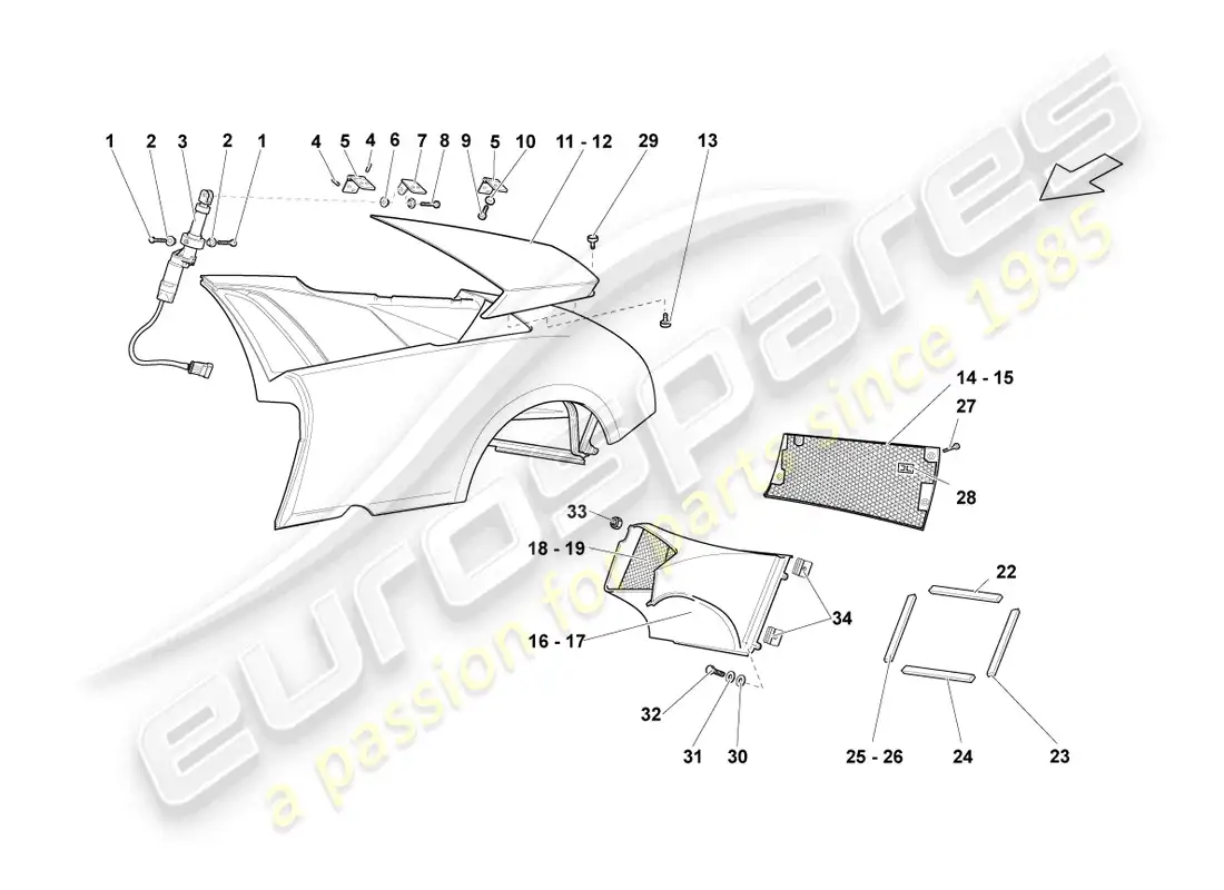 lamborghini lp670-4 sv (2010) side panel trim parts diagram