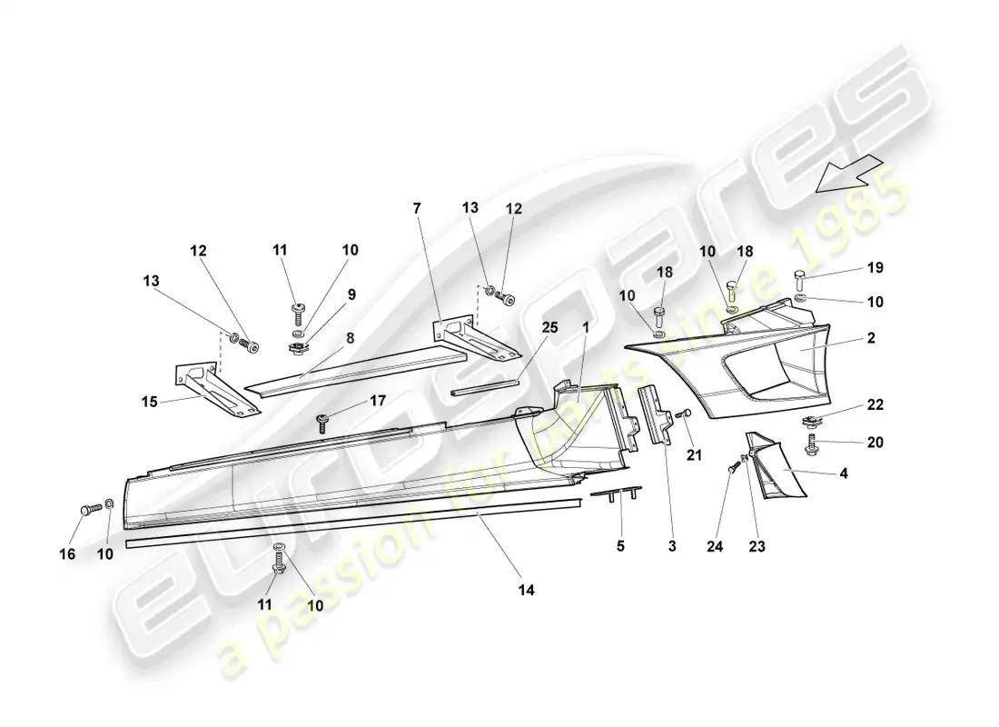 lamborghini lp670-4 sv (2010) side member left parts diagram