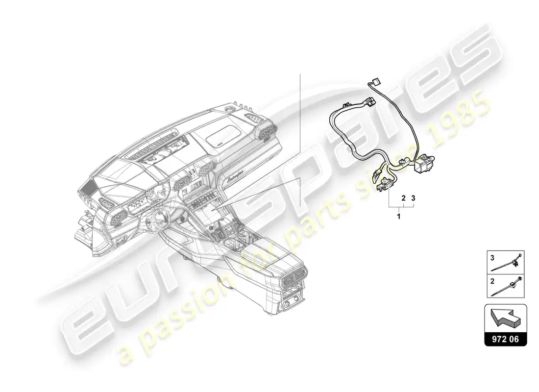 lamborghini urus s (2023) wiring harness for centre console parts diagram