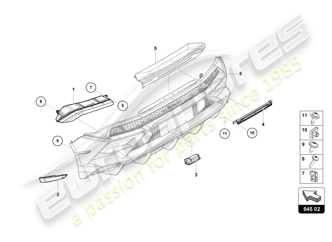 lamborghini tecnica (2023) rear light parts diagram