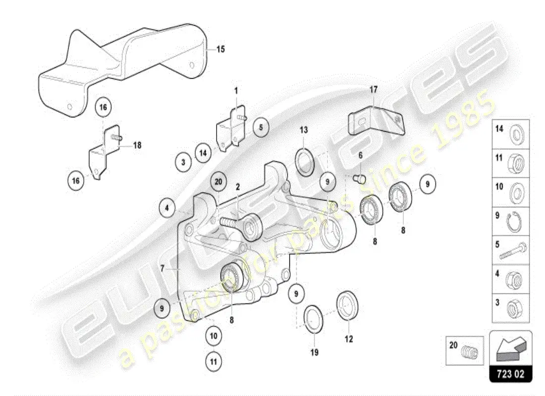 lamborghini diablo vt (1995) brake and accel. lever mech. parts diagram