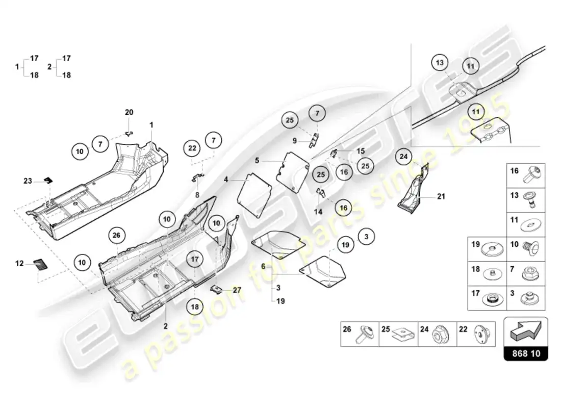 lamborghini sto (2024) noise insulation plate parts diagram