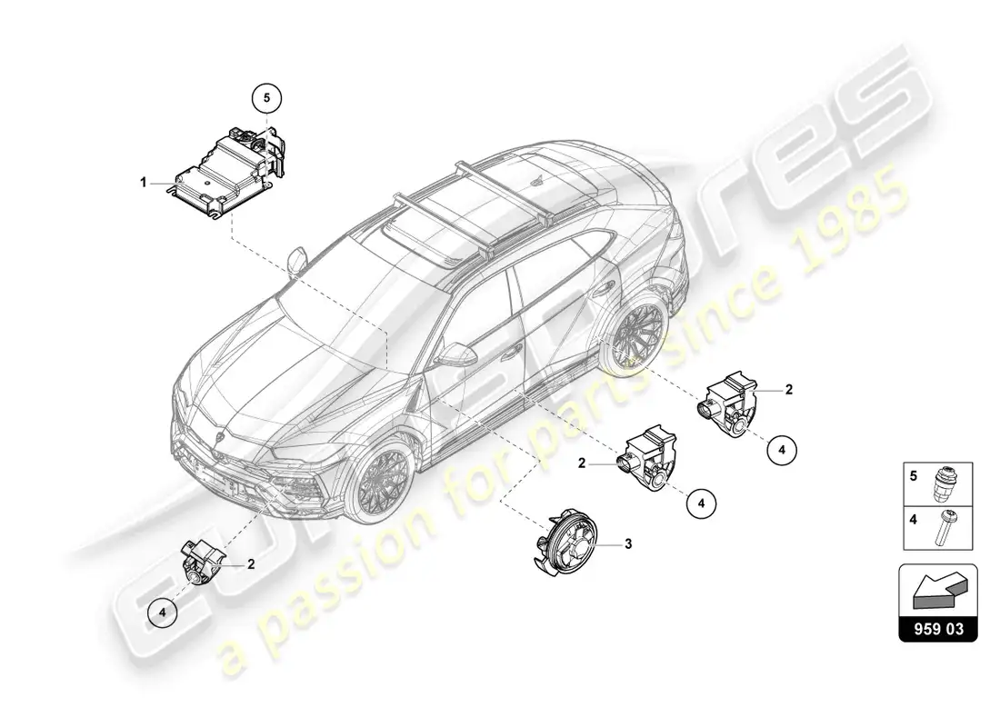lamborghini urus s (2023) control unit for airbag parts diagram