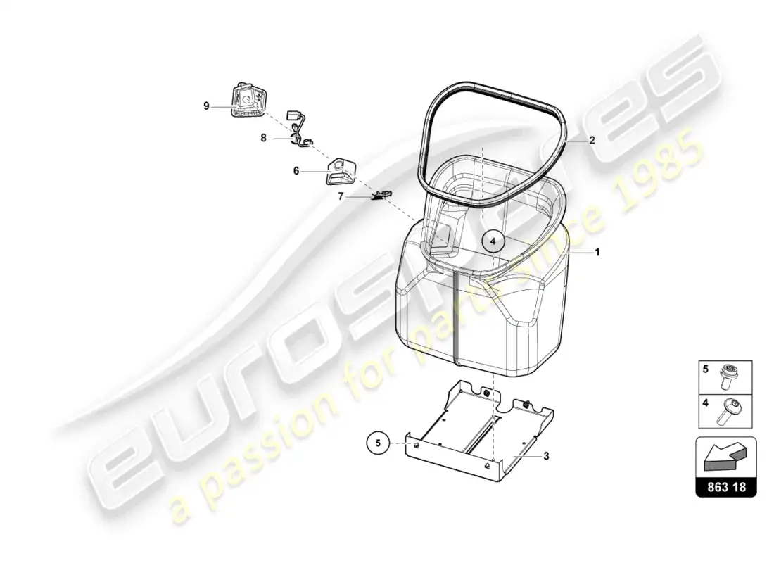 lamborghini sian roadster (2021) luggage comp. floor covering parts diagram