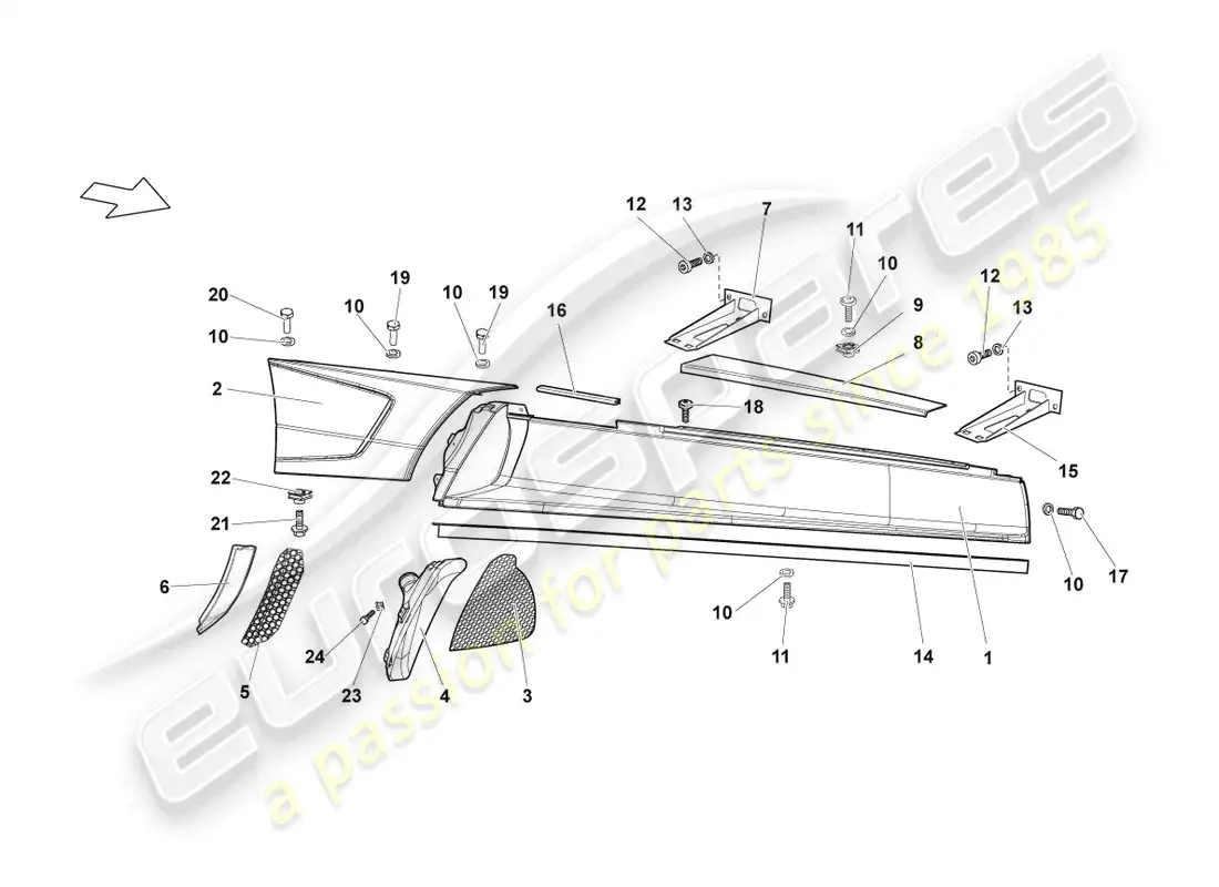 lamborghini lp670-4 sv (2010) side member right parts diagram