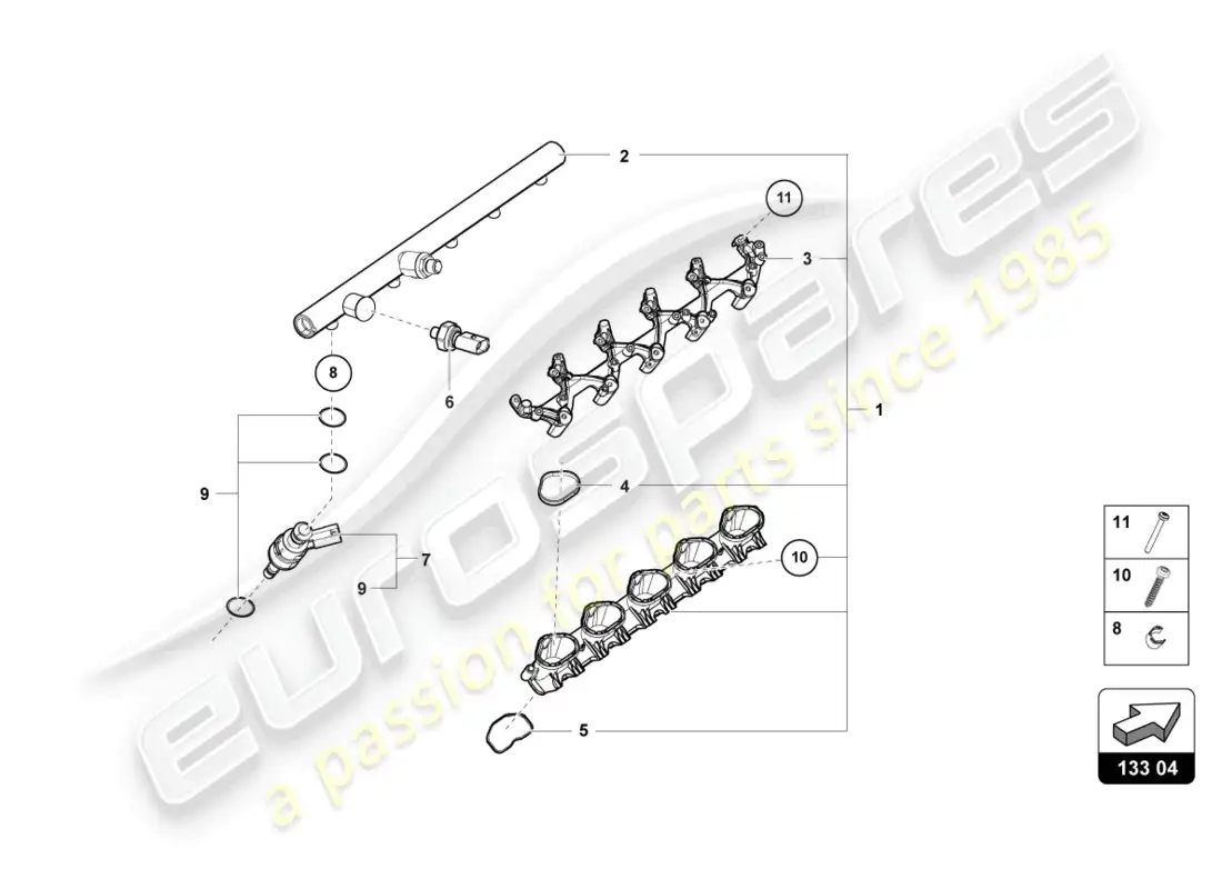 lamborghini tecnica (2023) injection valve parts diagram