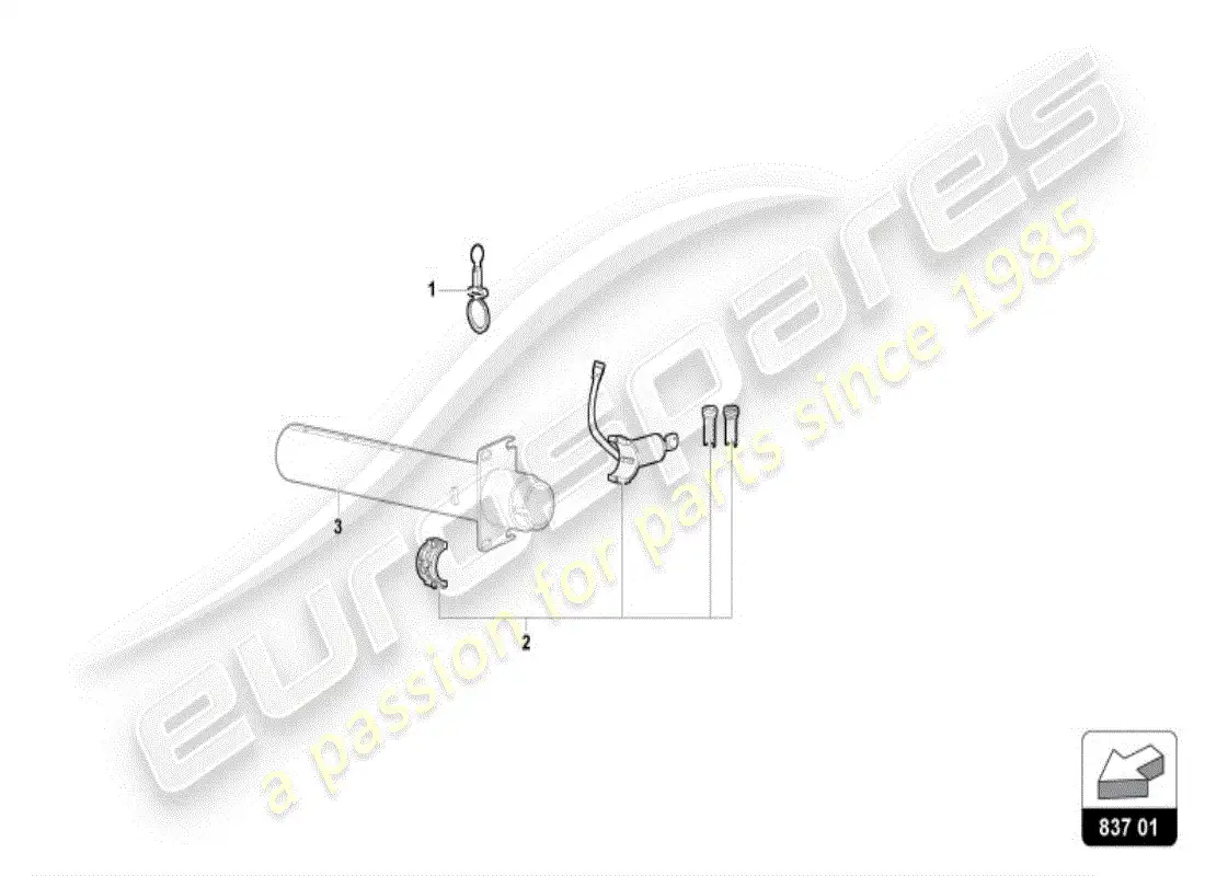 lamborghini diablo vt (1996) lock cylinder with keys parts diagram