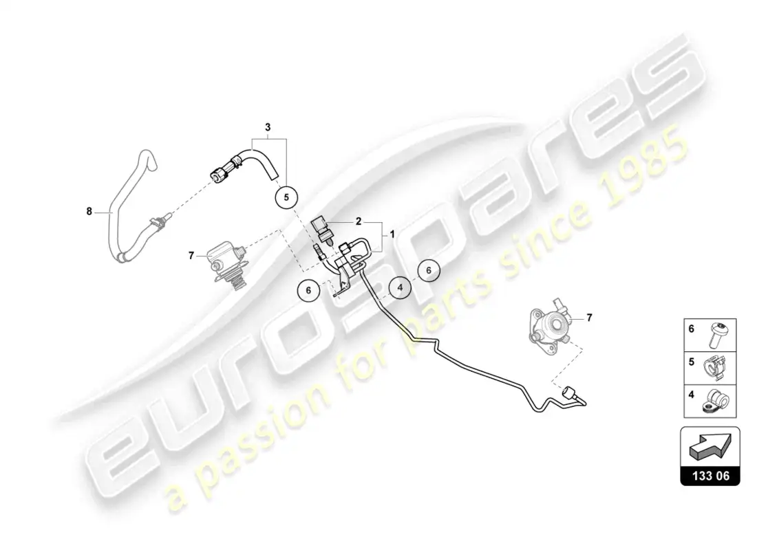 lamborghini urus s (2024) fuel supply line parts diagram