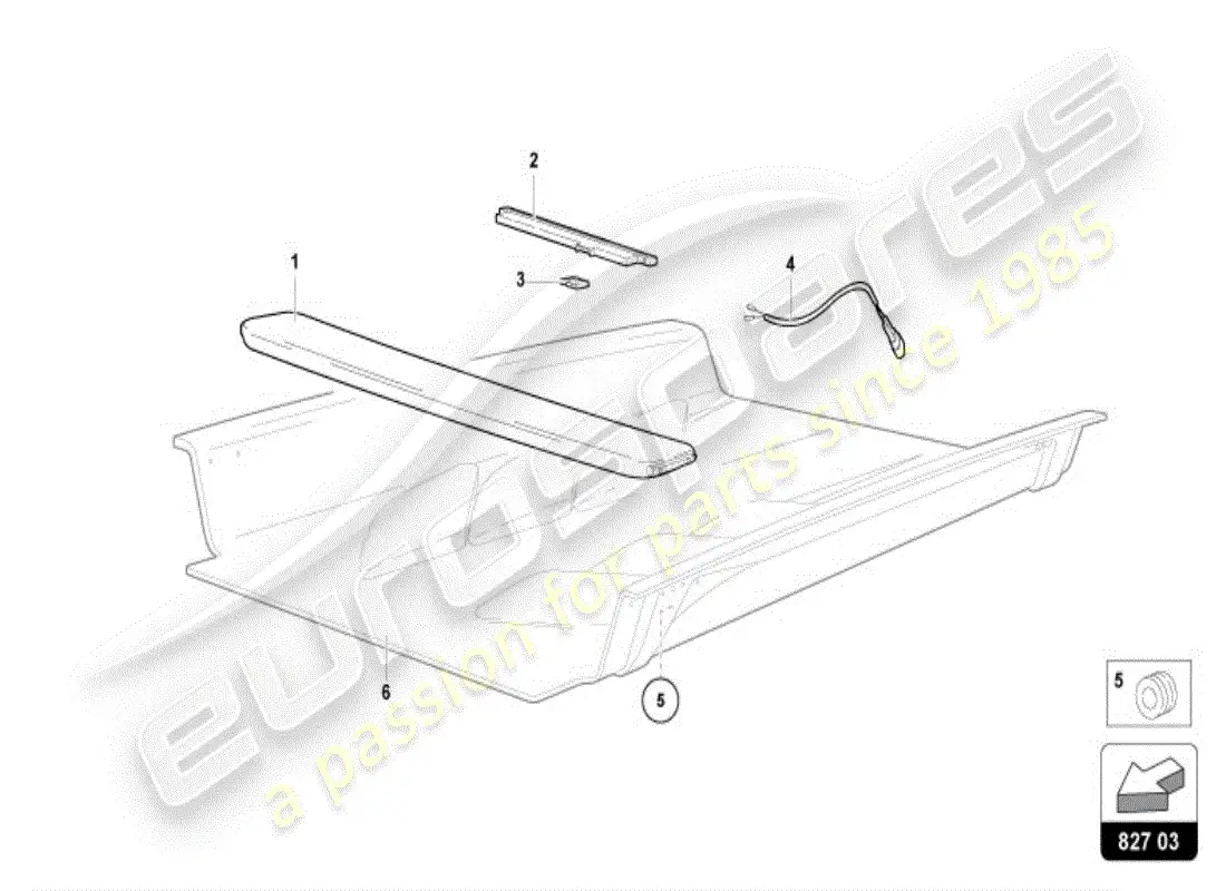 lamborghini diablo vt (1996) engine cover with insp. cover parts diagram