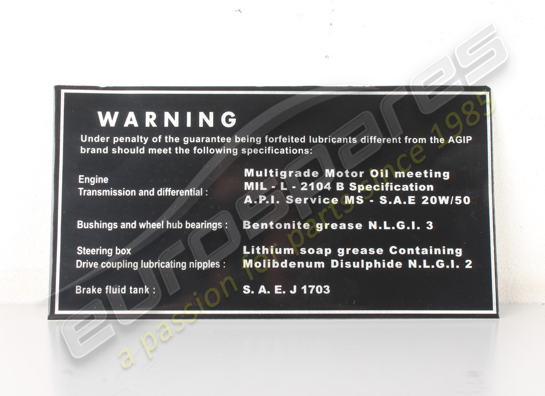 new lamborghini warning lubricants sticker. part number lst013 (1)
