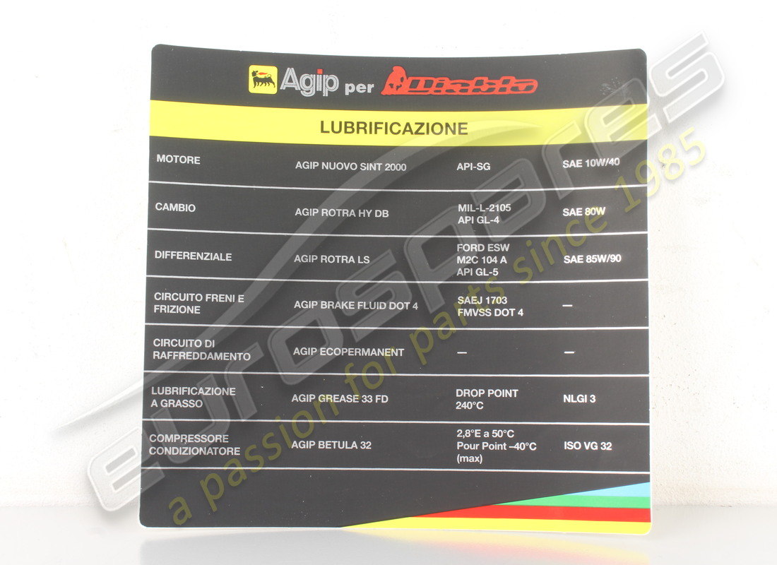 new lamborghini diablo lubrication sticker. part number lst011 (1)