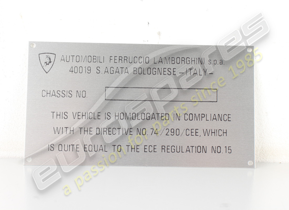 new lamborghini chassis plate. part number lpl002 (1)