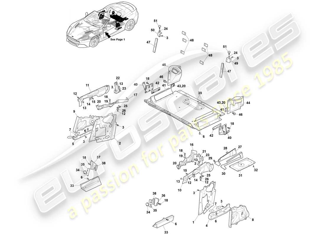 aston martin vanquish (2013) ancillary parts, volante, page 2 part diagram