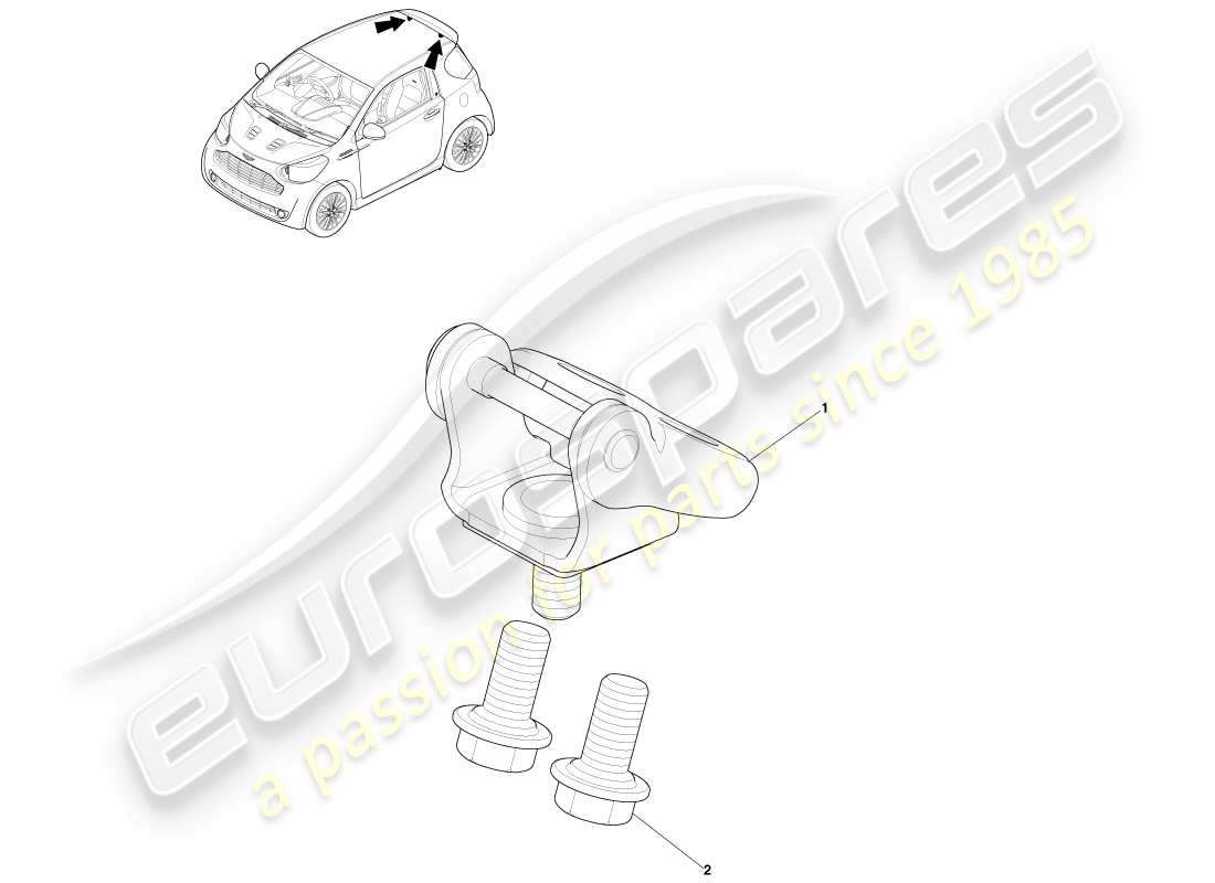 aston martin cygnet (2012) tailgate hinges part diagram