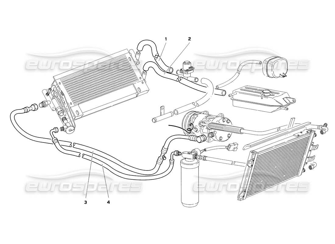 lamborghini diablo sv (1999) climate control (valid for gb and australia - july 1999) part diagram