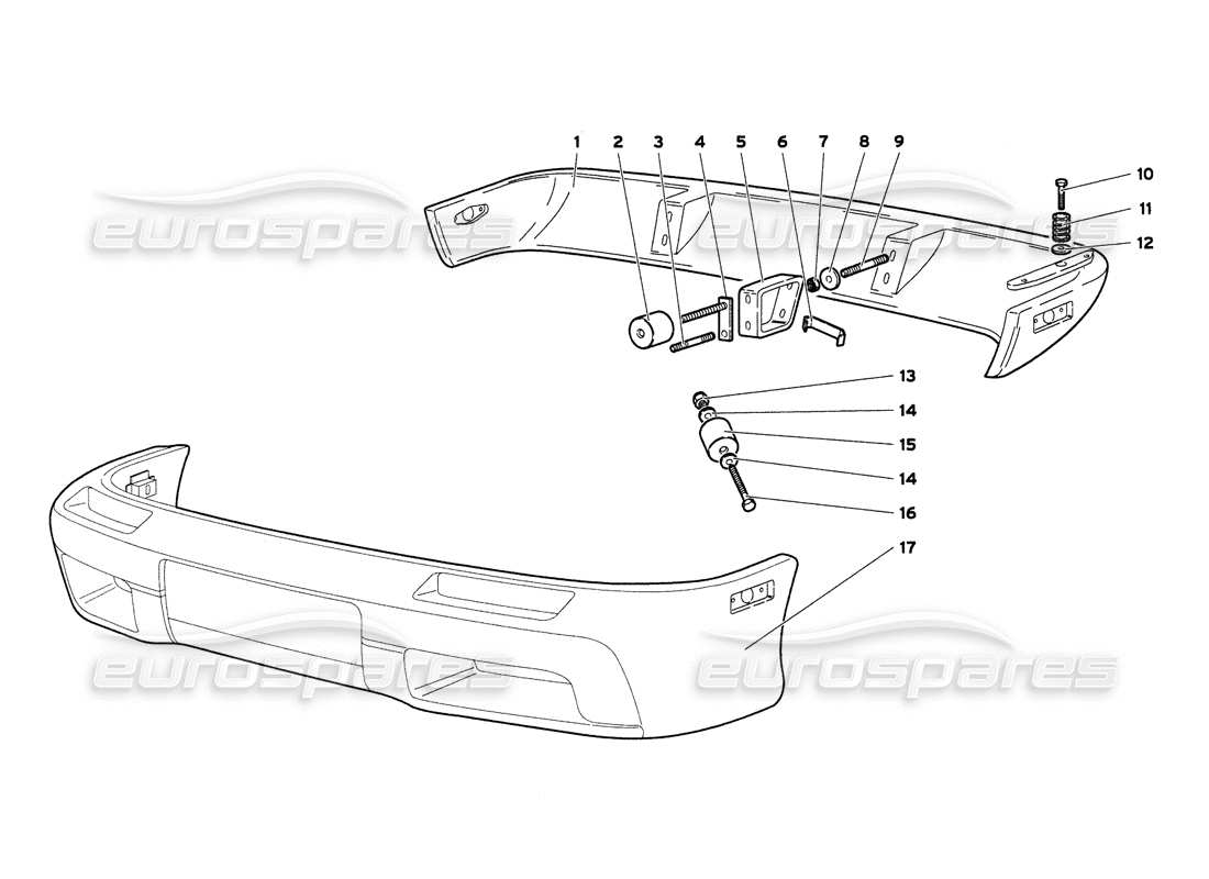 lamborghini diablo 6.0 (2001) bumpers (valid for gb & australia - march 2001) parts diagram