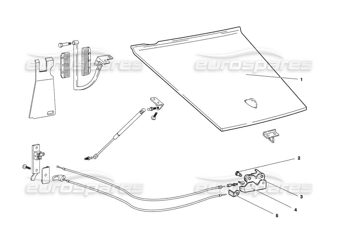 lamborghini diablo 6.0 (2001) front bonnet (valid for gb & australia - march 2001) part diagram