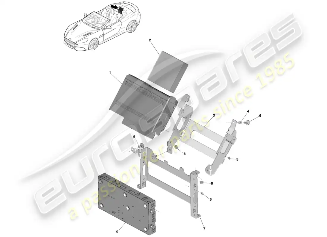 aston martin vanquish (2014) cd multi changer, volante parts diagram