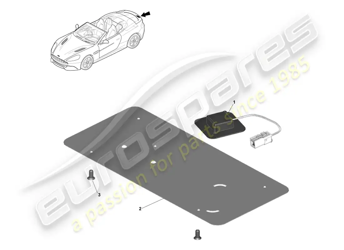 aston martin vanquish (2014) gps antenna, volante parts diagram
