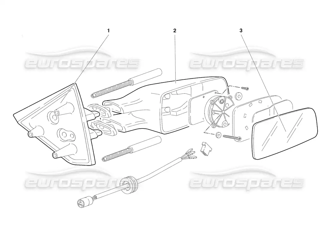 lamborghini diablo se30 (1995) external rear view mirrors (valid for rh d. version - january 1995) parts diagram