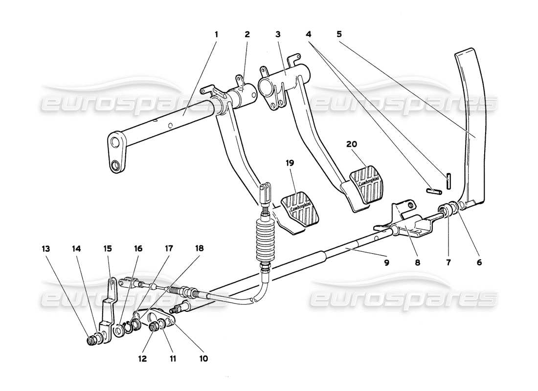 lamborghini diablo 6.0 (2001) pedals (valid for gb & australia - march 2001) part diagram