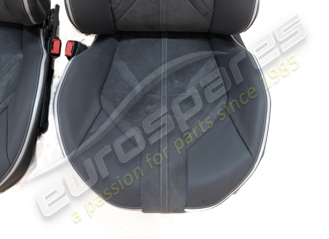 damaged eurospares full electric std style seats with alcantara centre & leather bolsters, horse stitched on headrest,. part number eap1563082 (5)