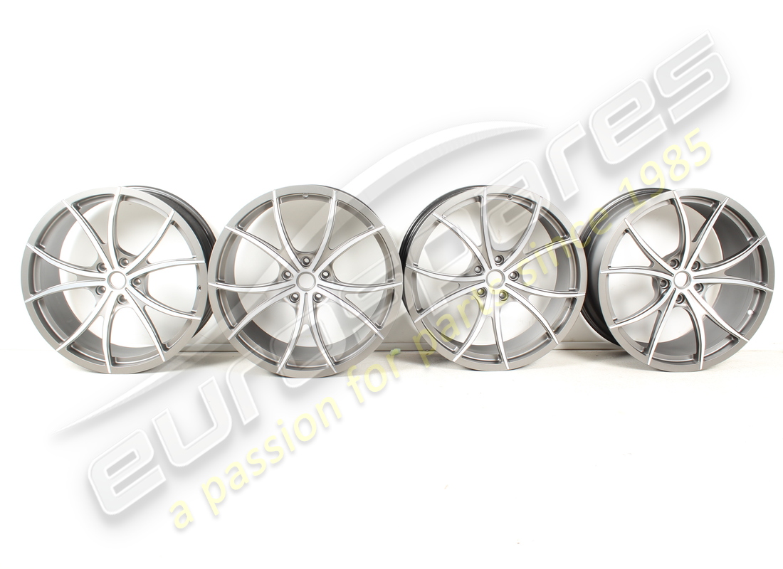 new ferrari wheel set (forged grigio corsa diamond polished) 20 inch with studs. part number 70002004 (1)