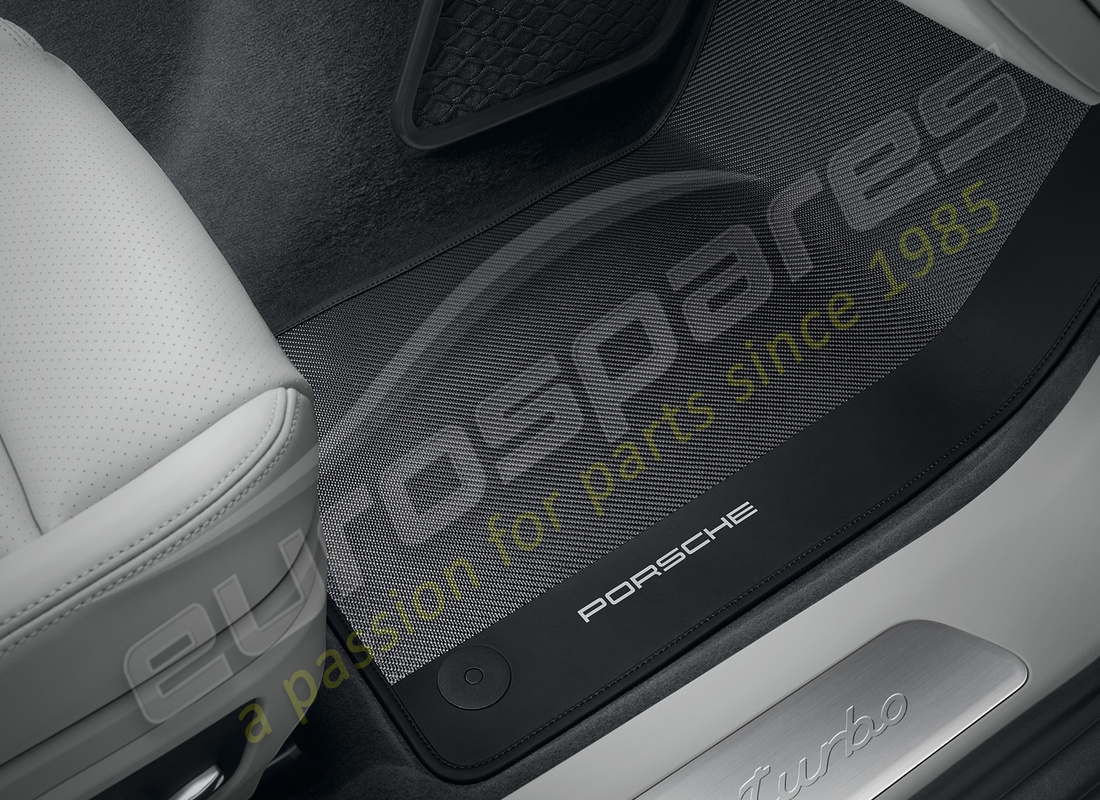 new porsche carbon floor mats with leather edging (black). part number 971044820 (1)