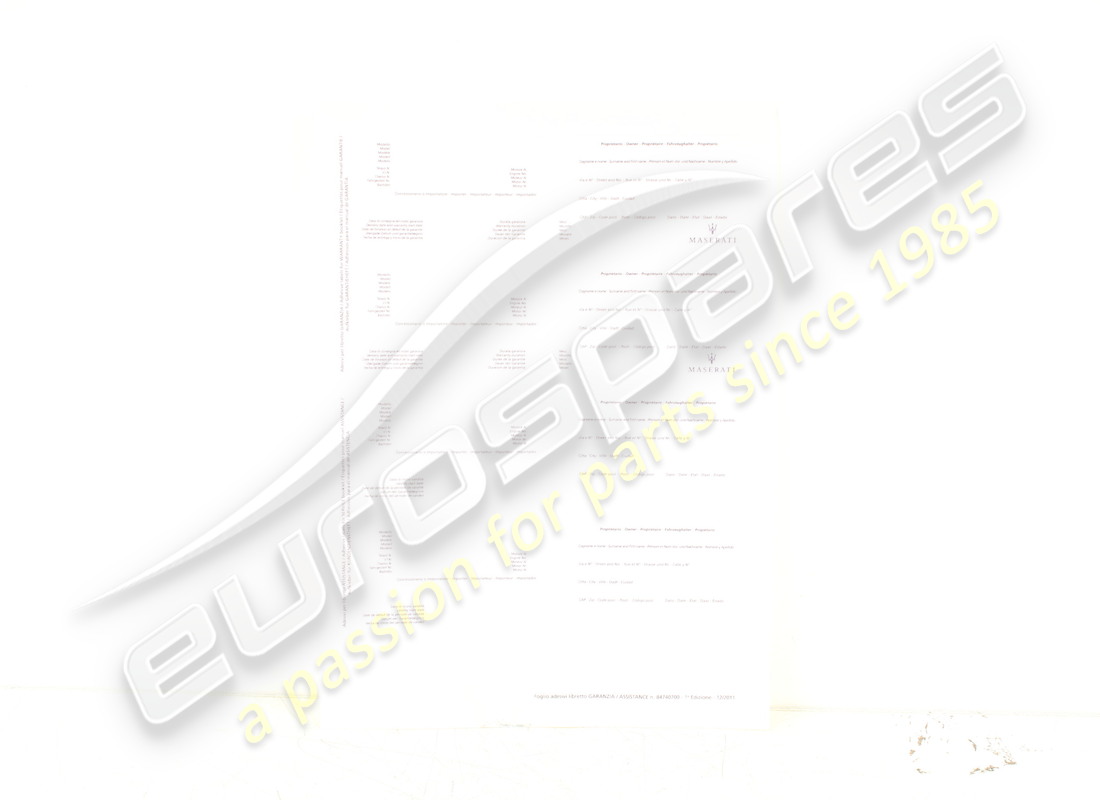 new maserati adhesive labels for warranty. part number 84740700 (1)