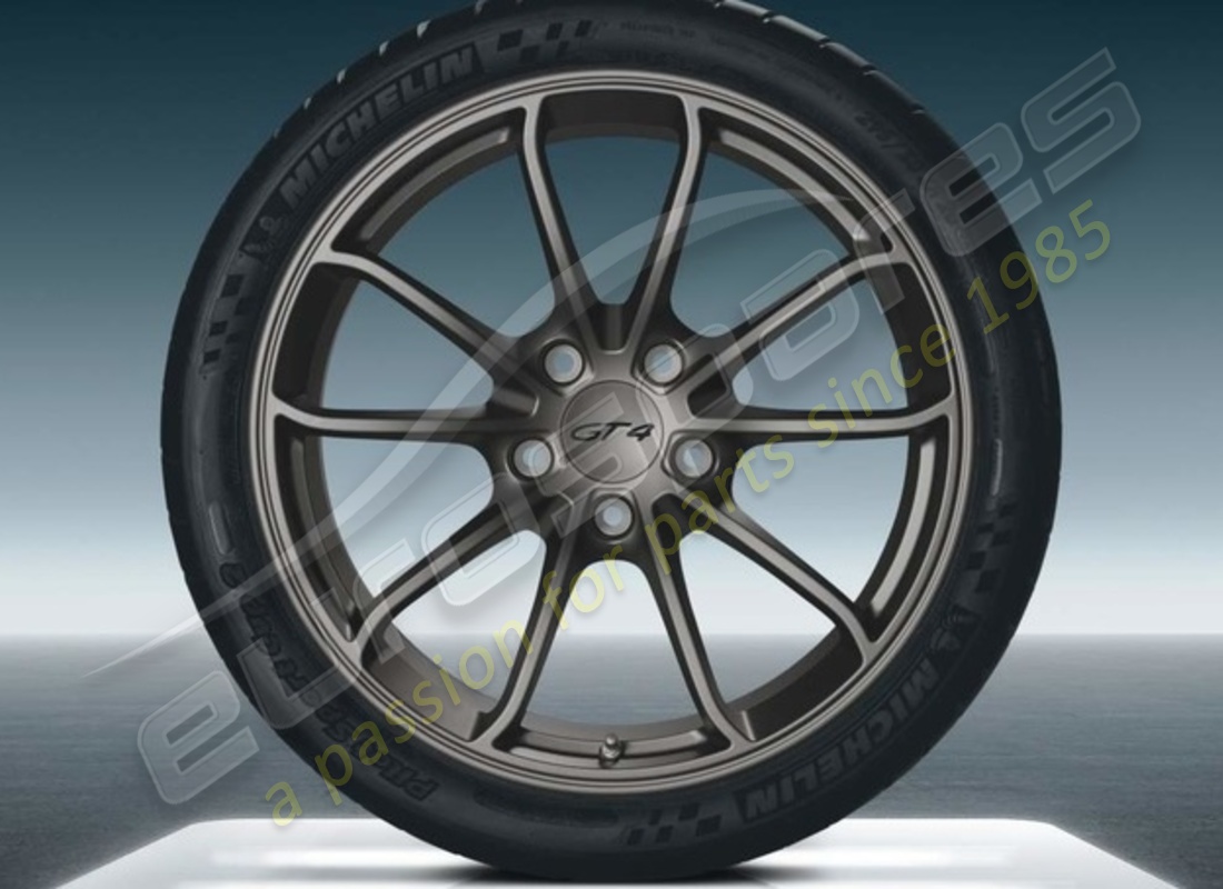 new porsche 20-inch gt4 set of wheels - in platinum (satin-gloss). part number 98104460302 (1)
