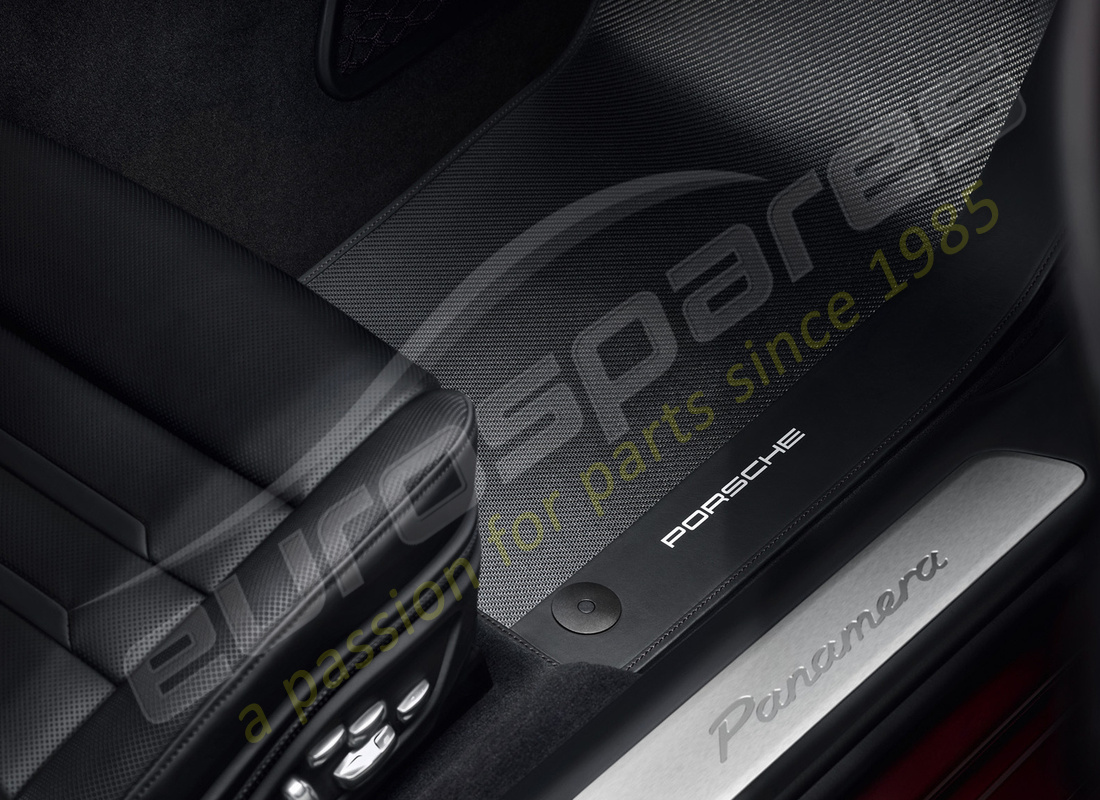 new porsche carbon floor mats with leather edging (black). part number 971044820 (2)