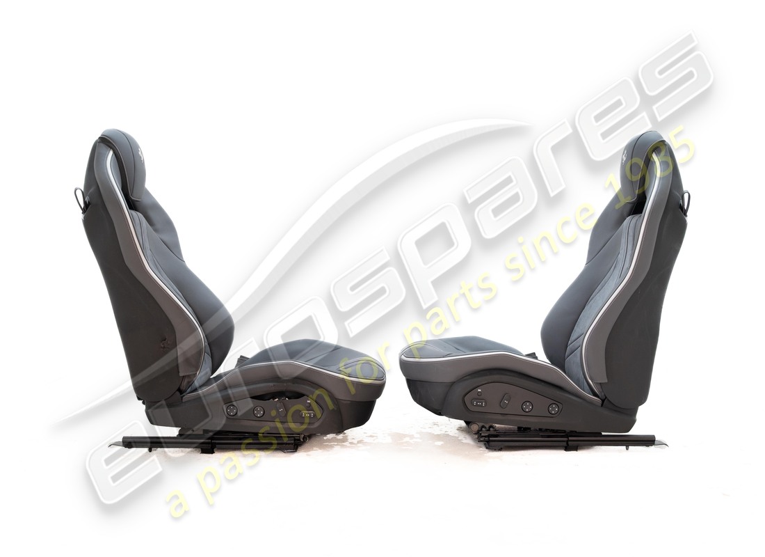 damaged eurospares full electric std style seats with alcantara centre & leather bolsters, horse stitched on headrest,. part number eap1563082 (10)
