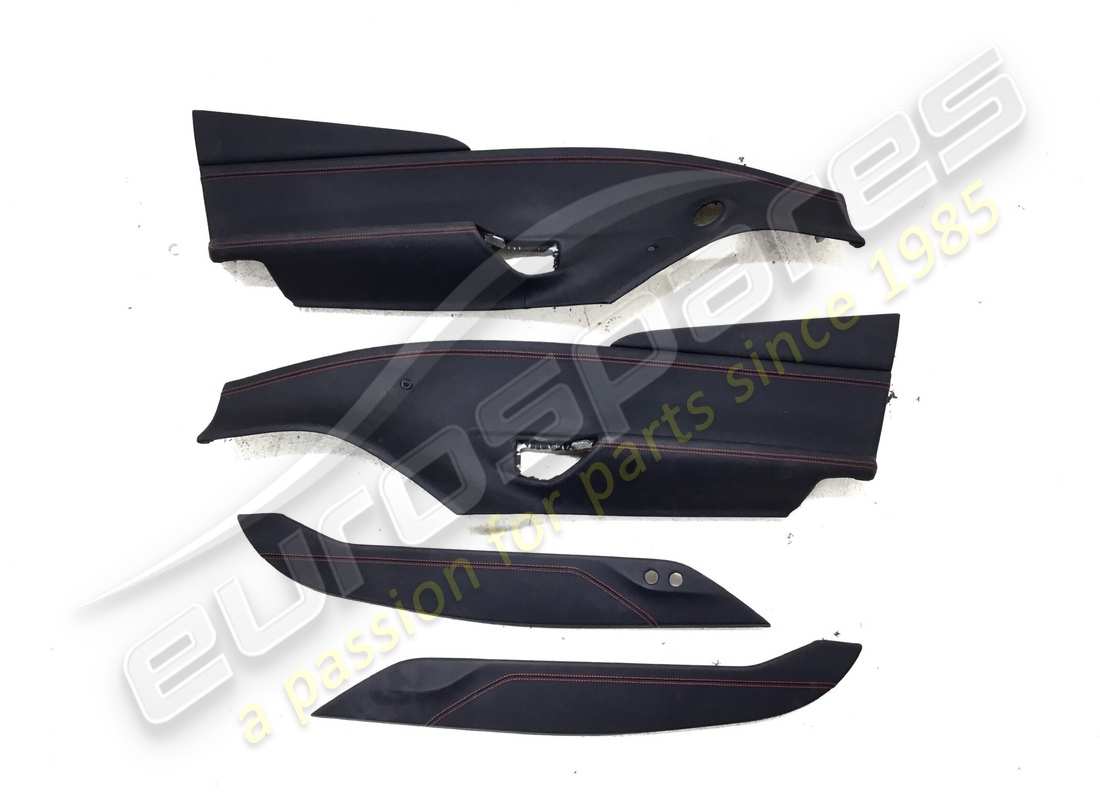 used eurospares ferrari 488 lh & rh door panels (black leather & red stitching). part number eap1374249 (1)