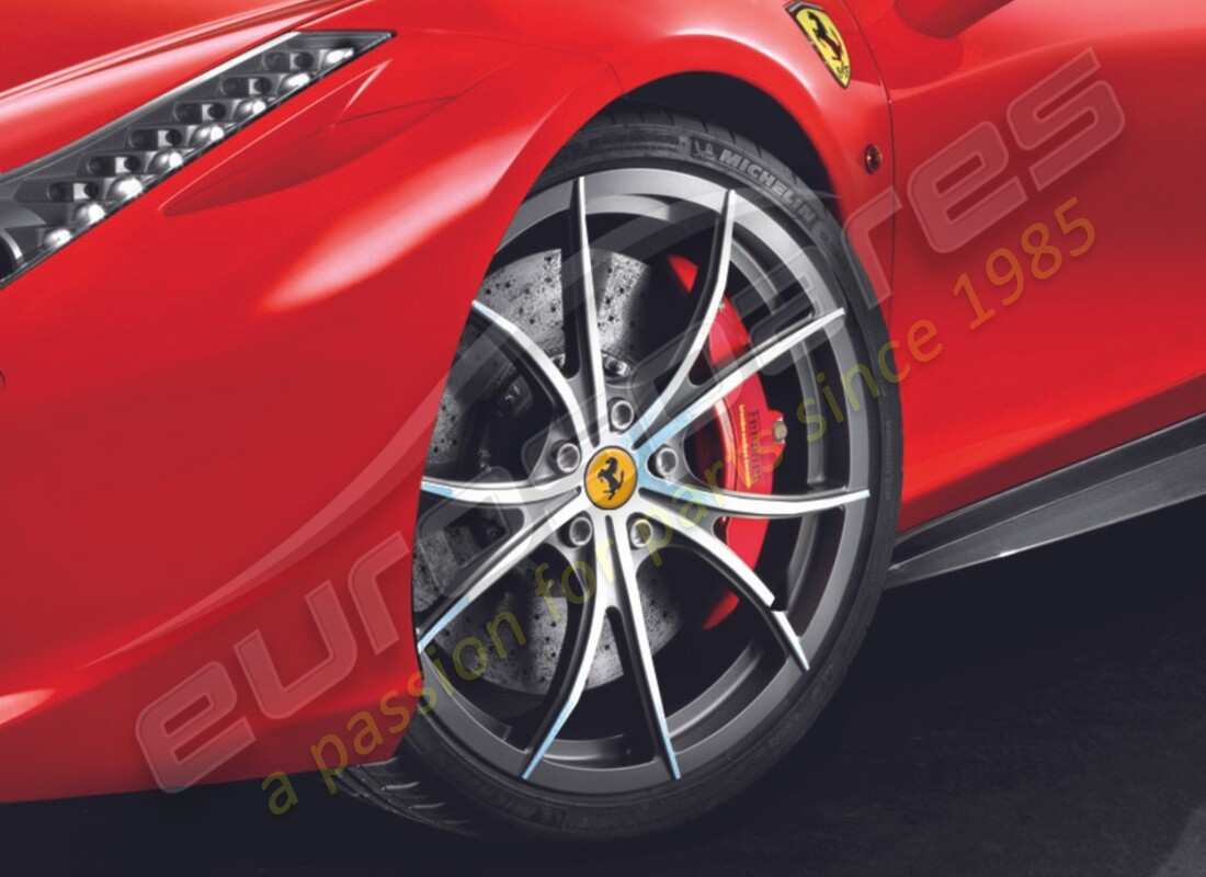 new ferrari wheel set (forged grigio corsa diamond polished) 20 inch with studs. part number 70002004 (2)
