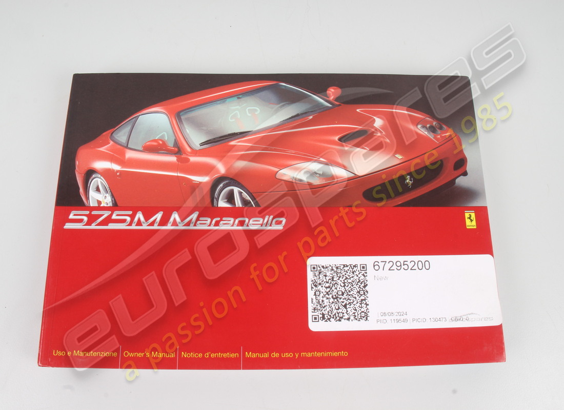 new ferrari owner manual.. part number 67295200 (1)