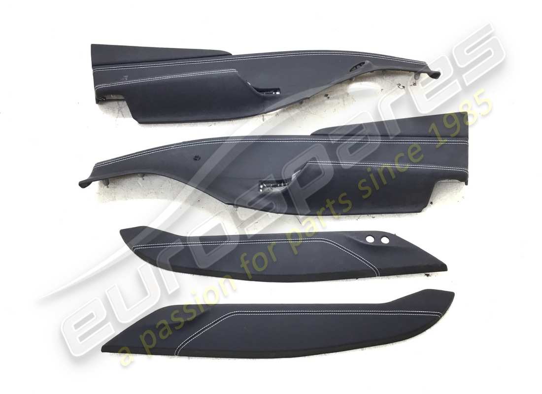 USED Eurospares Ferrari 488 LH & RH DOOR PANELS (BLACK LEATHER & WHITE STITCHING) . PART NUMBER EAP1374247 (1)