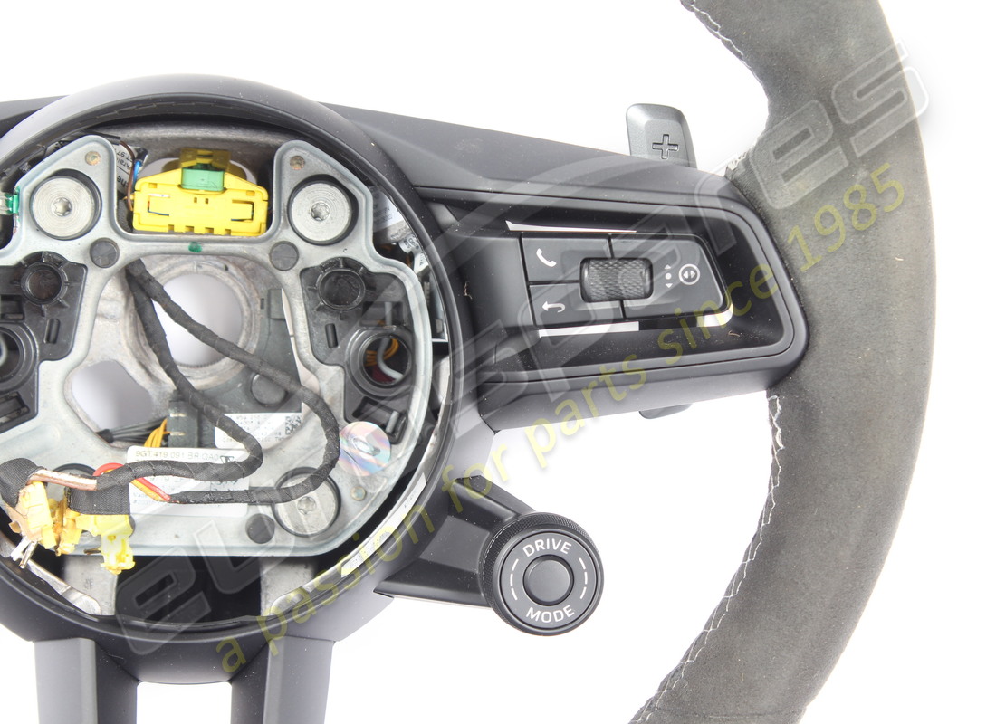 used porsche multifunction steering wheel black/silve. part number 9gt419091brqa0 (2)