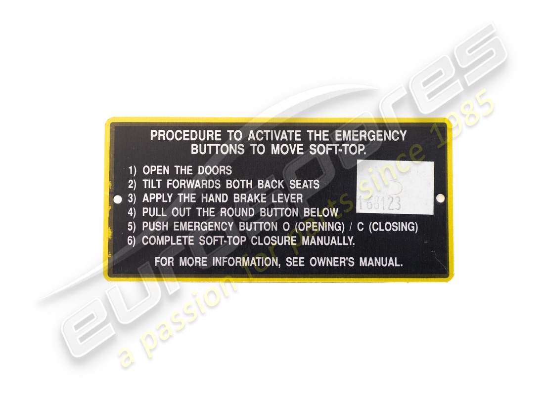 new ferrari plate. part number 168123 (1)