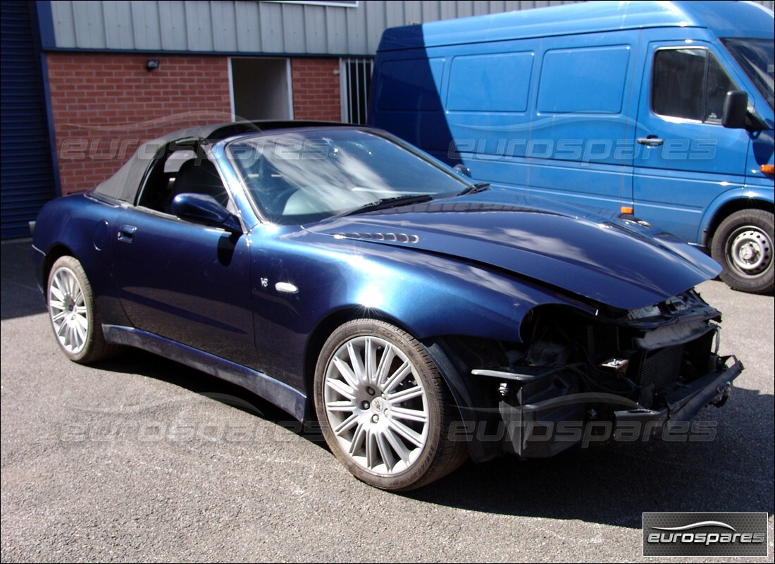 maserati 4200 spyder (2002) being prepared for dismantling at eurospares