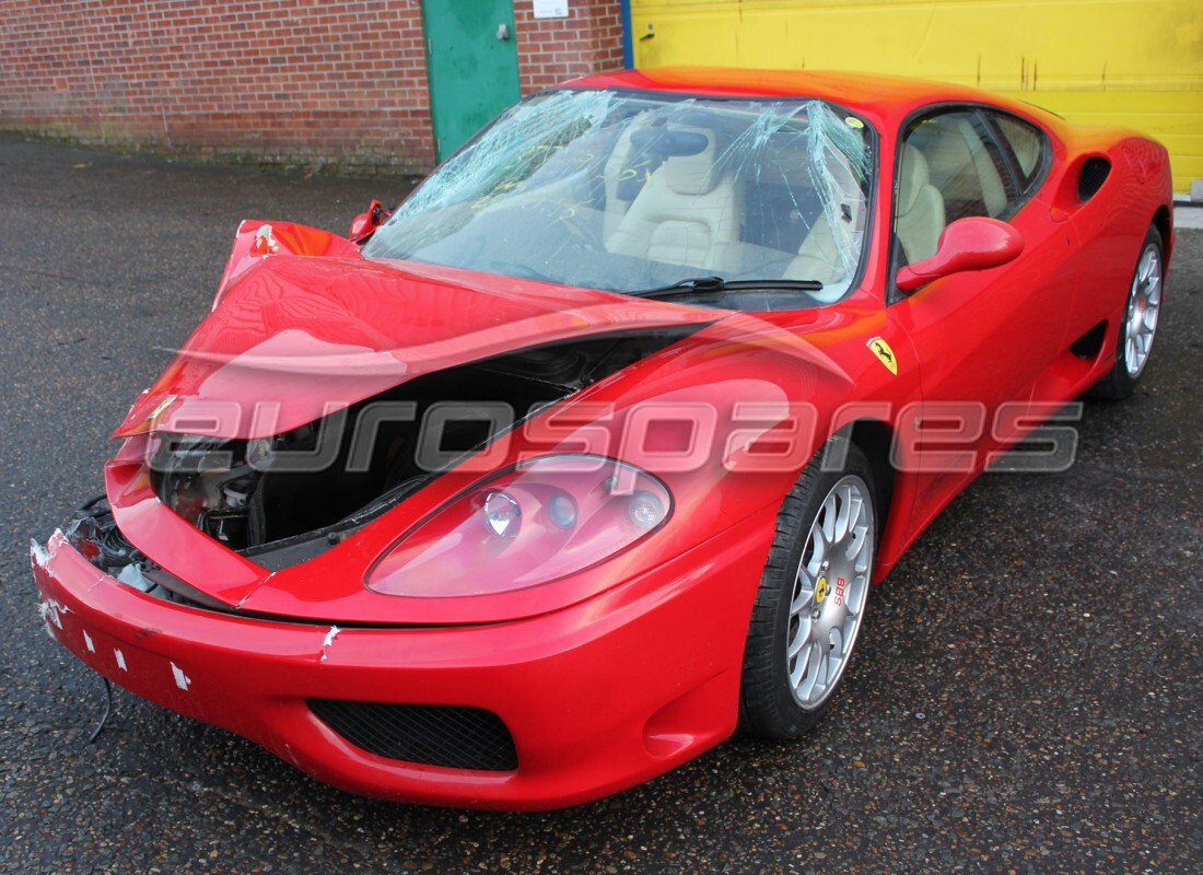 ferrari 360 modena being prepared for dismantling at eurospares