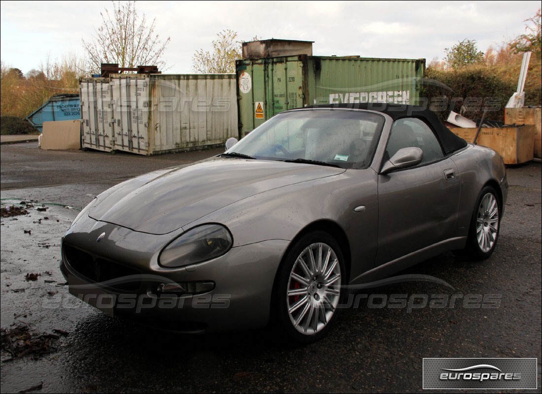 maserati 4200 spyder (2002) being prepared for dismantling at eurospares