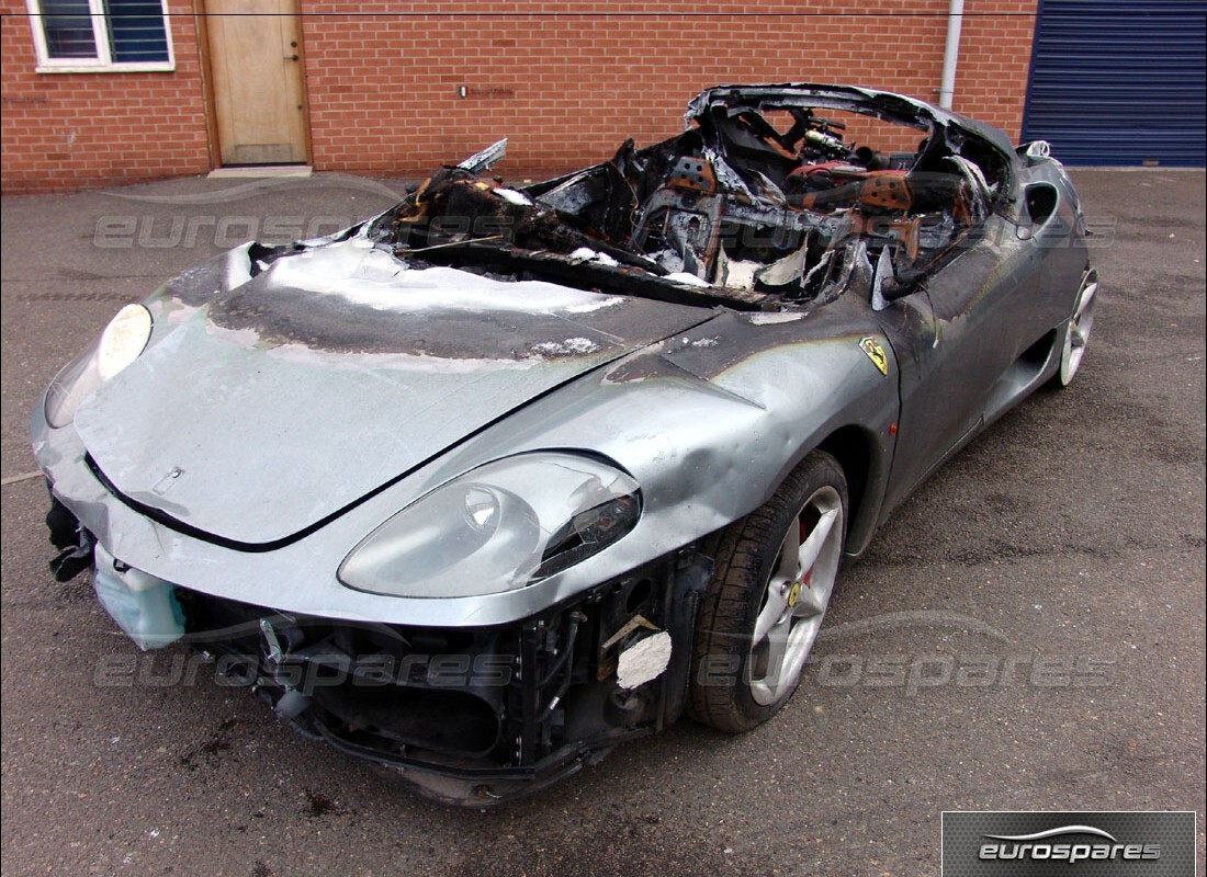 ferrari 360 modena being prepared for dismantling at eurospares